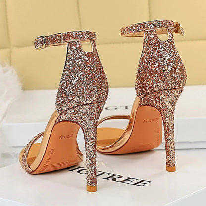 Sparkle Sequins Stiletto Heels Women Pumps - 10 Cm Sexy High