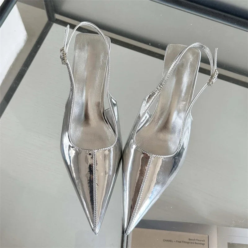 Spring Buckle Strap Women Pumps Pointed Toe Low Heels