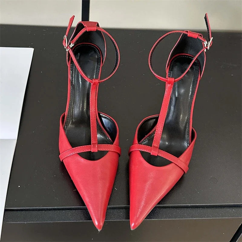 Pointed Toe Buckle Strap Women Pump High Heels for Party Prom