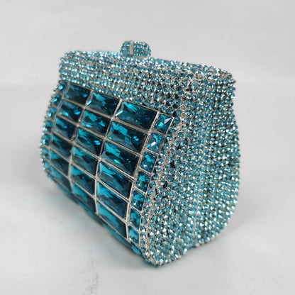 Sky Blue Victoria Crystals Clutch