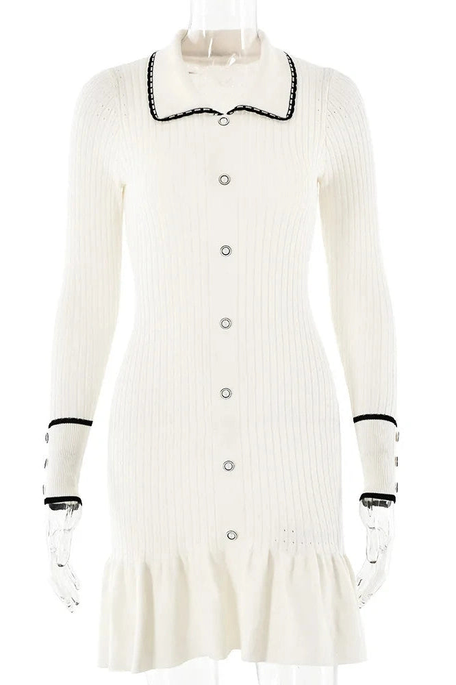 Elegant Slim Bodycon Long Sleeve Mini Dress