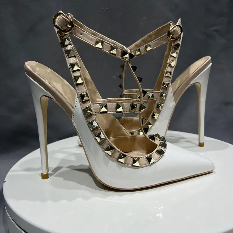 Designer Spike Rivets High Heel Gladiator Sandals For Women