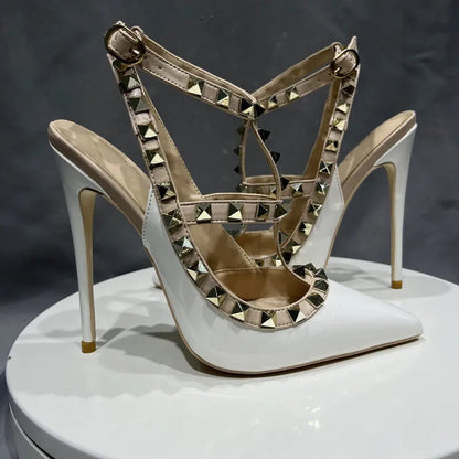 Designer Spike Rivets High Heel Gladiator Sandals For Women