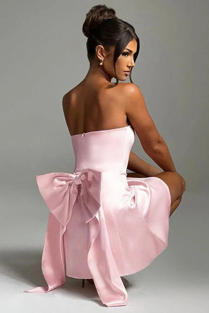 Strapless Zipper Mini Dress