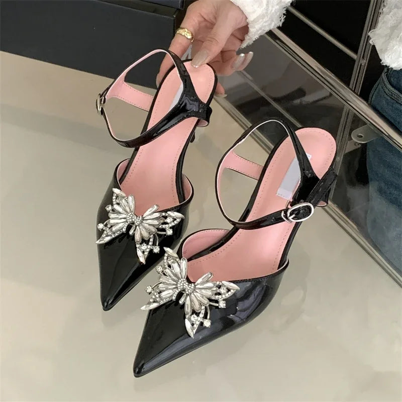 Spring High Heel Buckle Strap Women Pumps