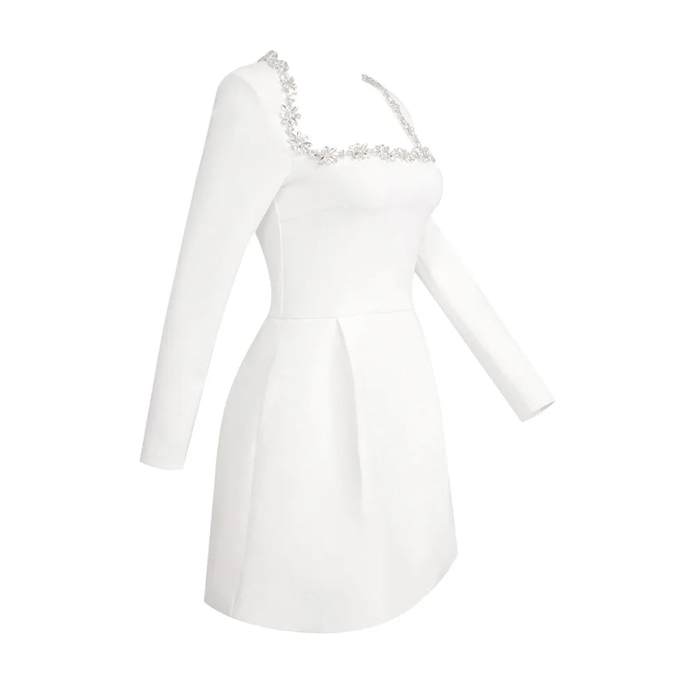Illyria Long Sleeve Rhinestone A Line Dress