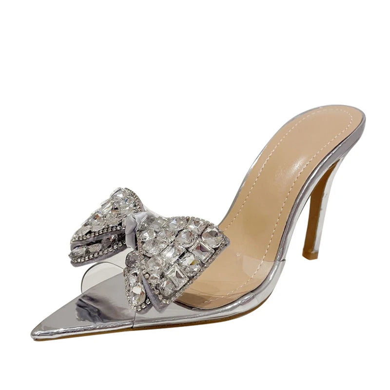 Golden Silver High Heels Slippers For Summer Street Style Women