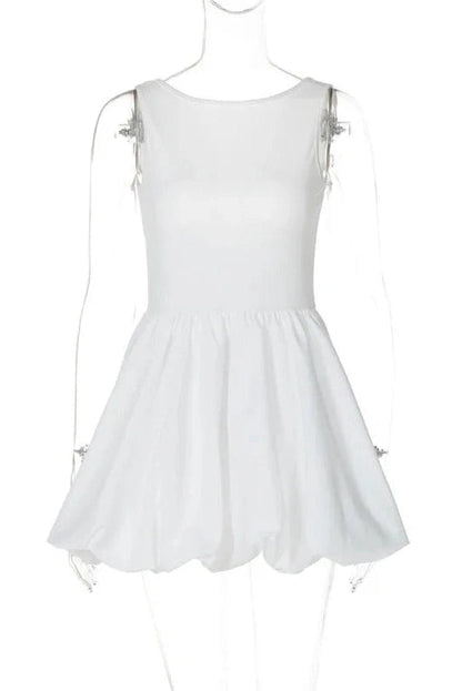 Slim Pleated Sleeveless Patchwork Mini Dress