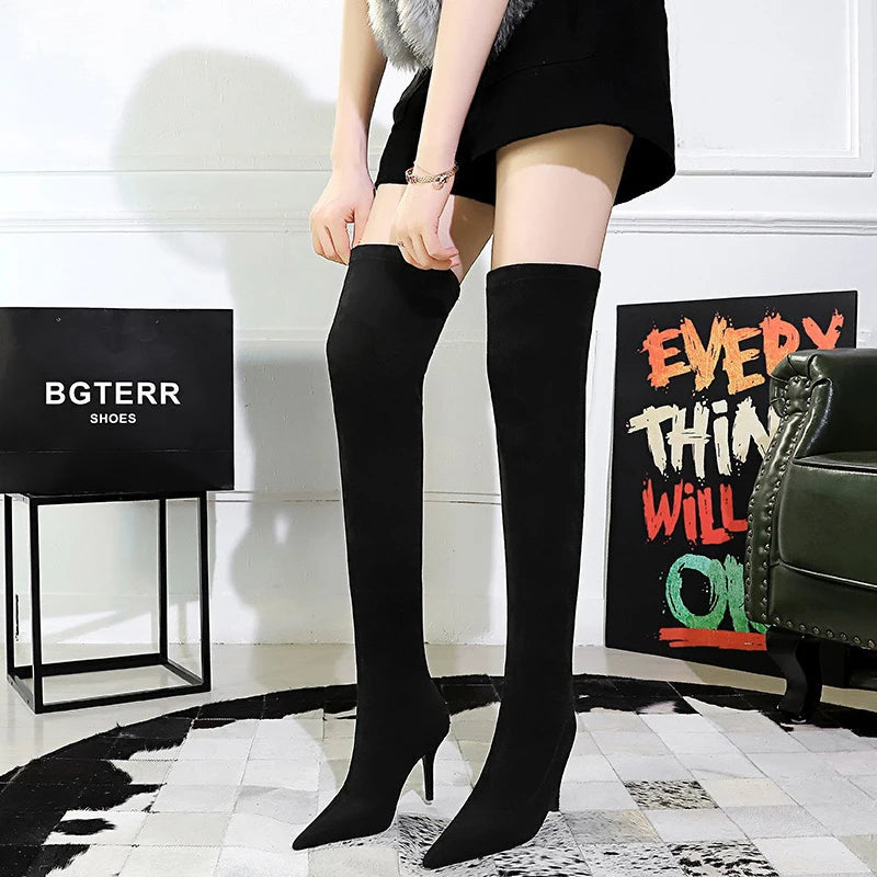 Sexy Slim Over The Knee Suede Winter Boots - Keep Warm