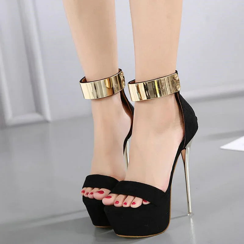 Women Peep Toe Platform High Heel Pumps