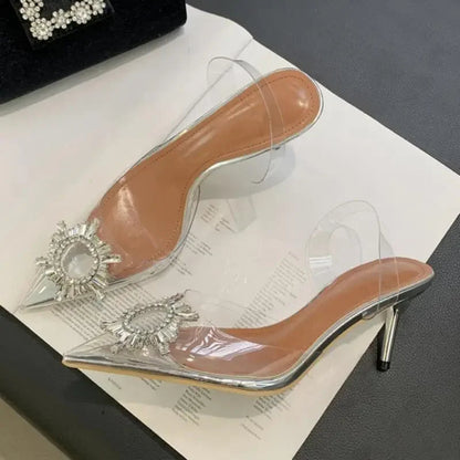 Crystal PVC Transparent Woman Pumps with Thin High Heels