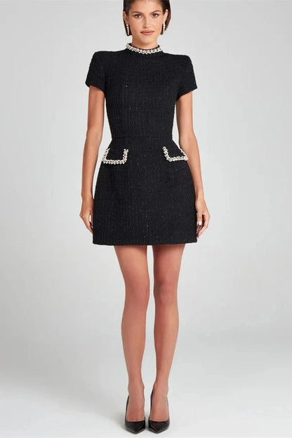 Elegant Patchwork Slim Fit Mini Dress