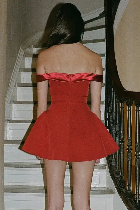 V-Neck Backless Mini Dress