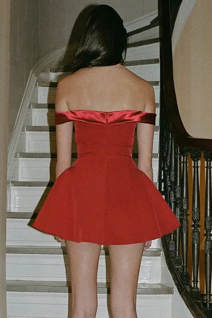 V-Neck Backless Mini Dress