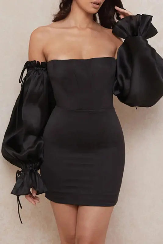 Bodycon Mini Dress With Hip Wrap