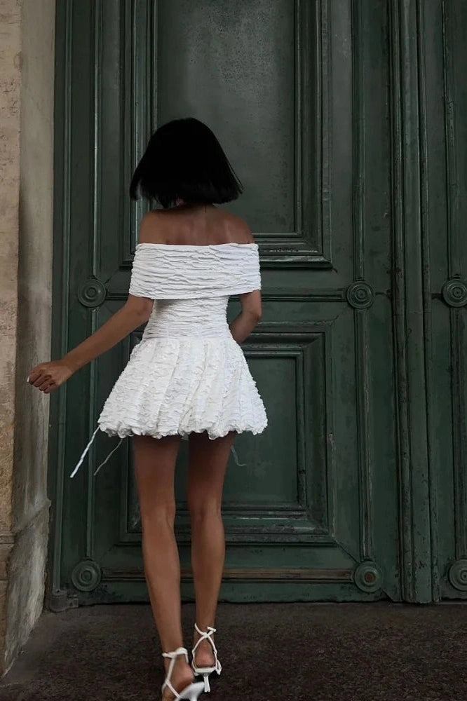 Strapless High Waist Mini Dress