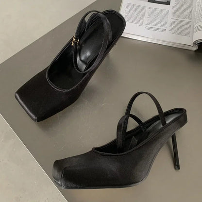 Square Toe Stiletto High Heel Pumps for Women