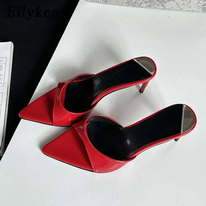 Summer Pointed Toe High Heel Women Slippers Wedding Sandals