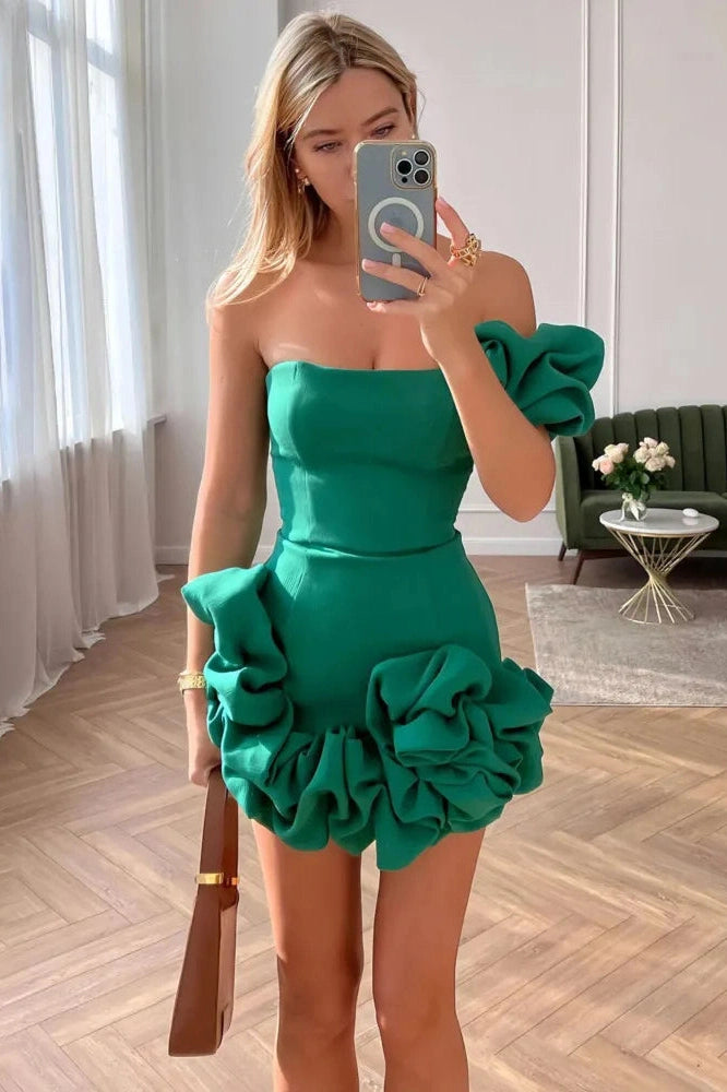 Strapless Backless Slim Mini Dress