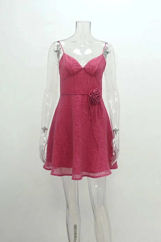 Slim V-Neck Backless Mini Dress With Spaghetti Straps