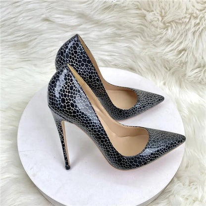 Black Patent Pointy Toe High Heel Celebrity Party Shoes
