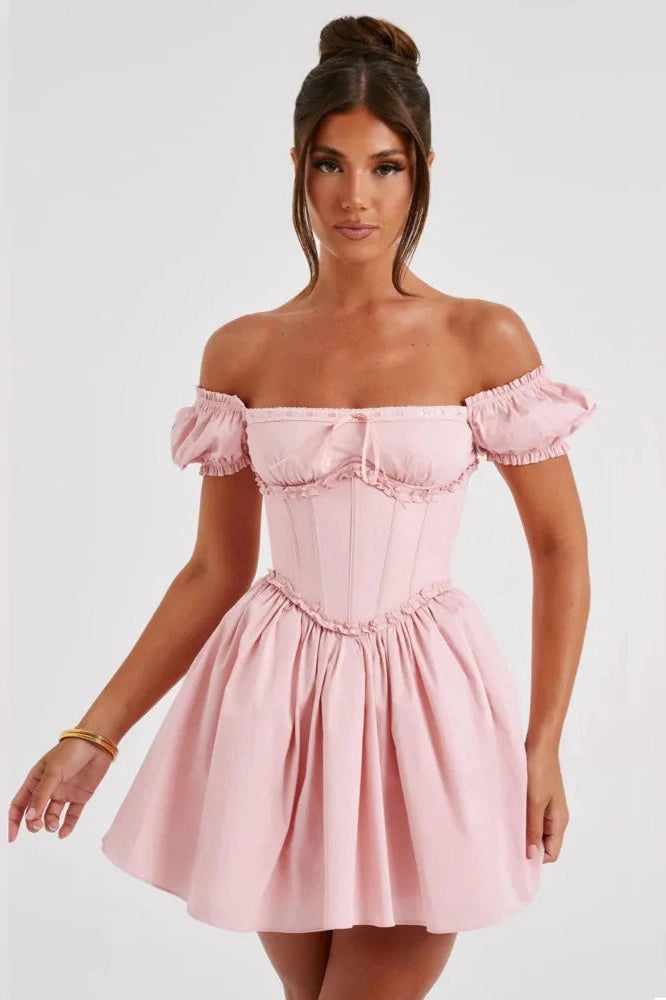 Sleeveless Backless Slim Pleated Mini Dress