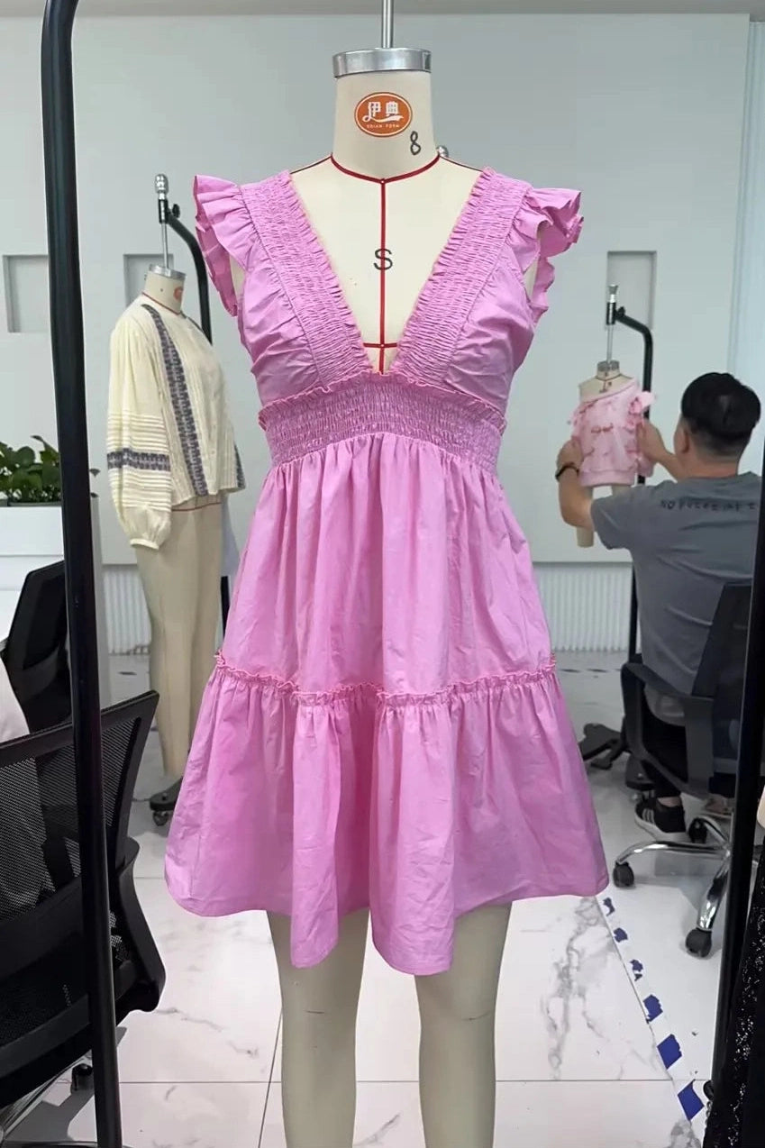 Elegant Backless A-Line Mini Dress