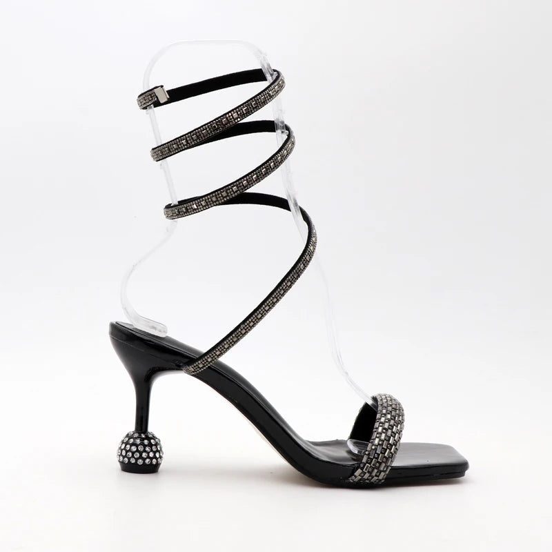 Rhinestone Fairy Open-Toe High Heel Rome Sandals For Women