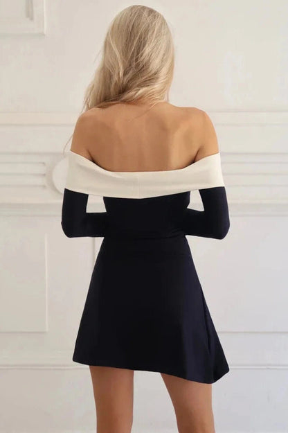 Backless Long Sleeve Slim Mini Dress