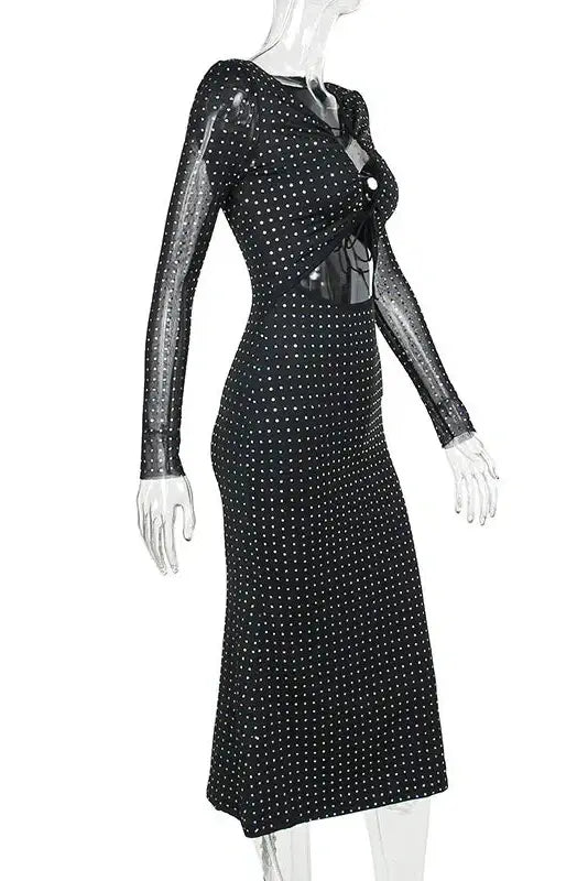 Sequins Maxi Dress With Hollow Out Detail
