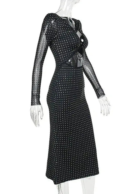 Sequins Maxi Dress With Hollow Out Detail