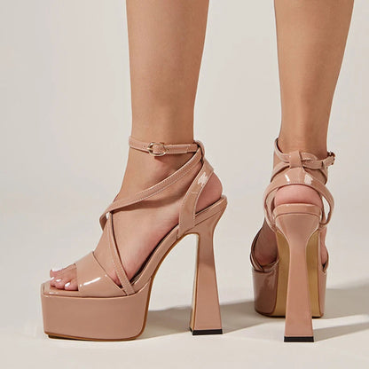 Chunky High Heels Platform Sandals