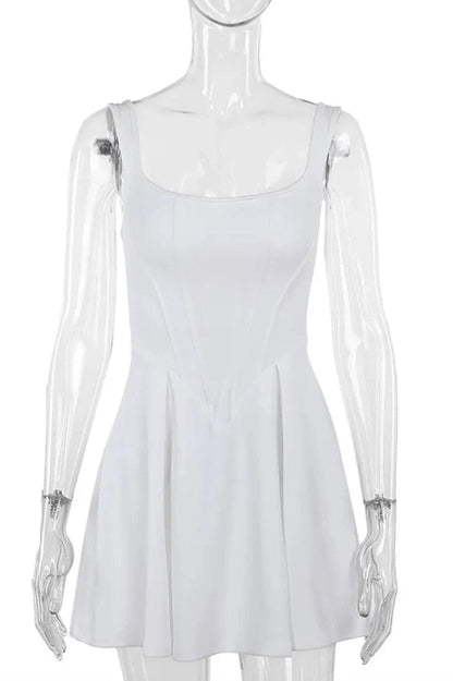 Elegant Square Neck Mini Dress