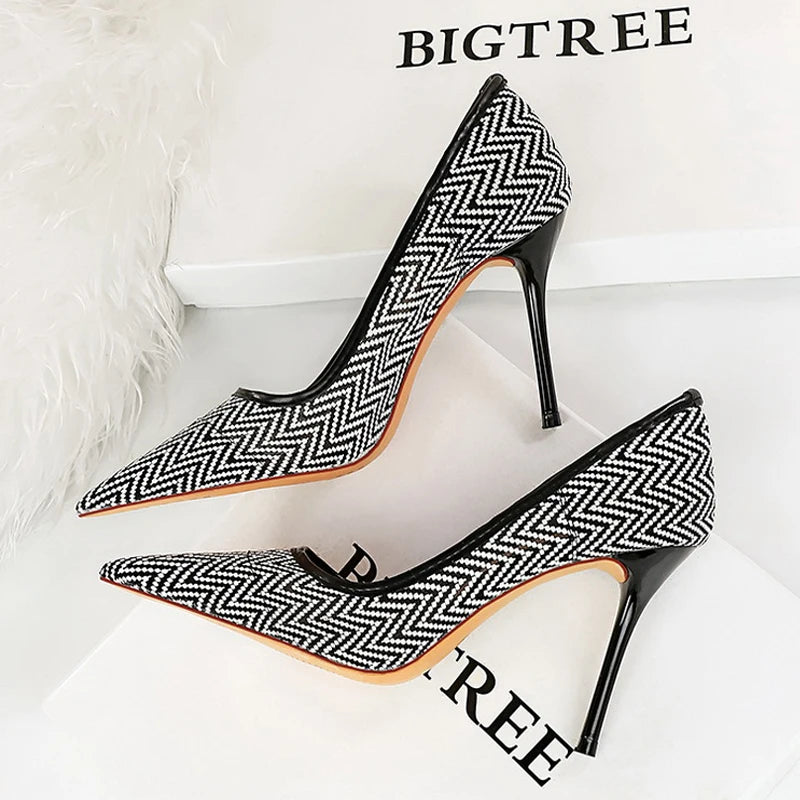 Lace Mesh Hollow Stiletto Heels Women Pumps Fashion High