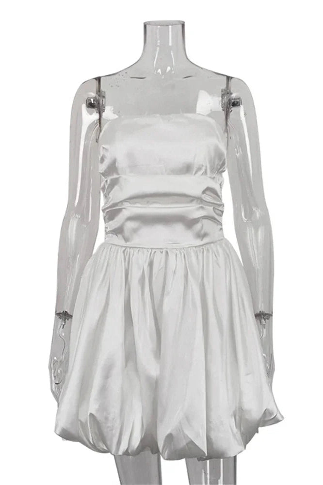 Slim Strapless Sleeveless High Waist Mini Dress