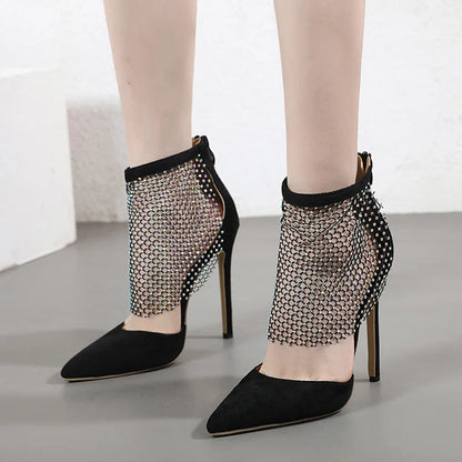 Crystal Mesh High Heels For Spring And Autumn