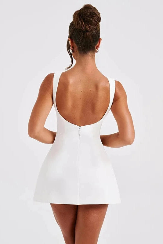 Backless Sleeveless High Waist Slim Mini Dress