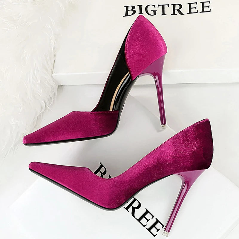 Stylish Stiletto Heels With Square Toe And Hollowed Out Sides