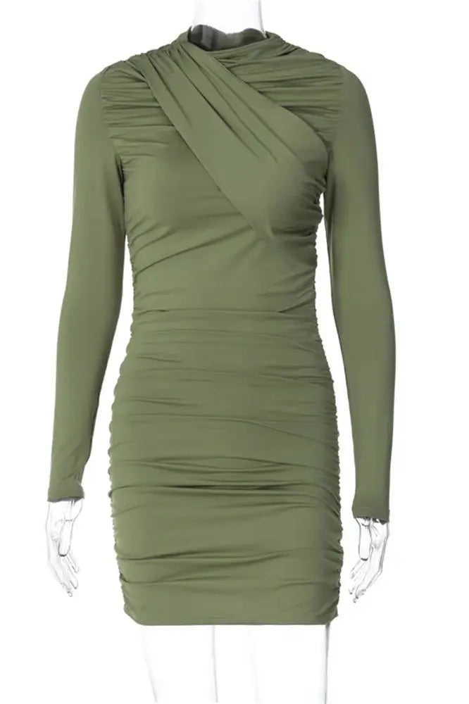 Patchwork High Waist Mini Dress