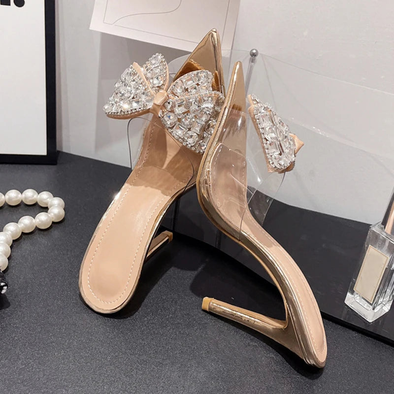 Golden Silver High Heels Slippers For Summer Street Style Women