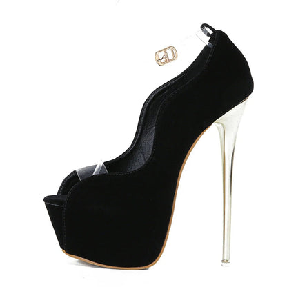 Peep Toe Stripper Pole Dance Super High Heels For Elegant Women