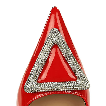 Metal Buckle Rhinestone High Heel Women Pumps