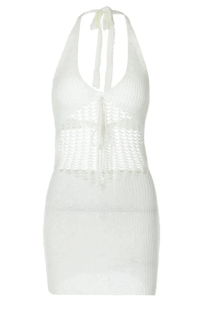 Hollow Out V-Neck Backless Mini Dress