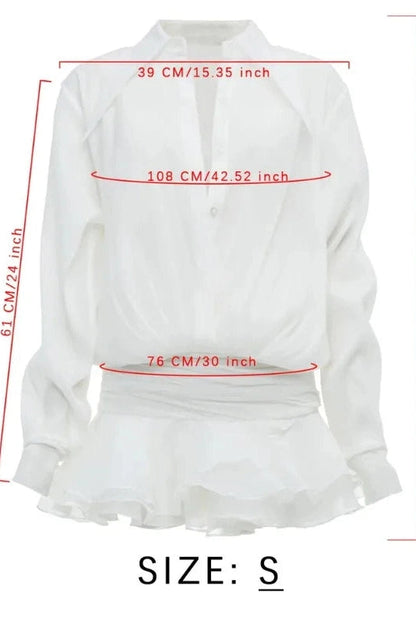 Elegant Single-Breasted Mini Dress With Long Sleeves