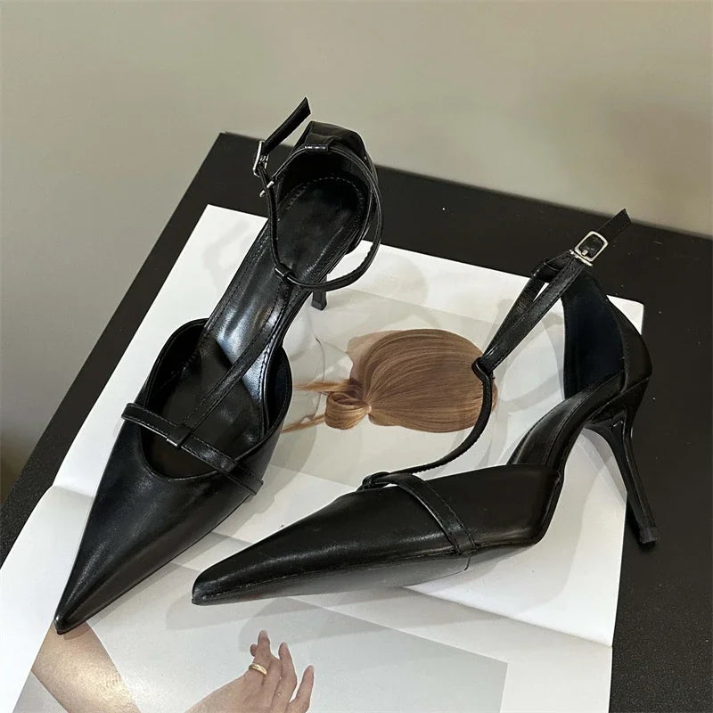 Pointed Toe Buckle Strap Women Pump High Heels for Party Prom