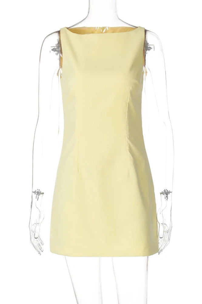 Patchwork Slim Fit Sleeveless Mini Dress