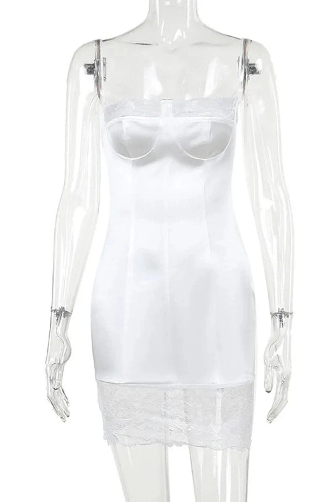 Slim Backless Lace-Up Mini Dress
