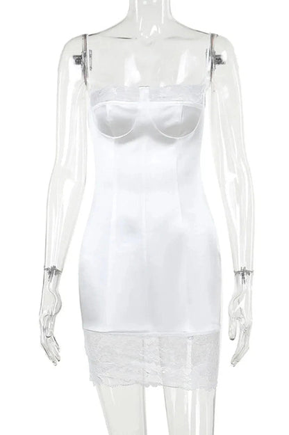 Slim Backless Lace-Up Mini Dress