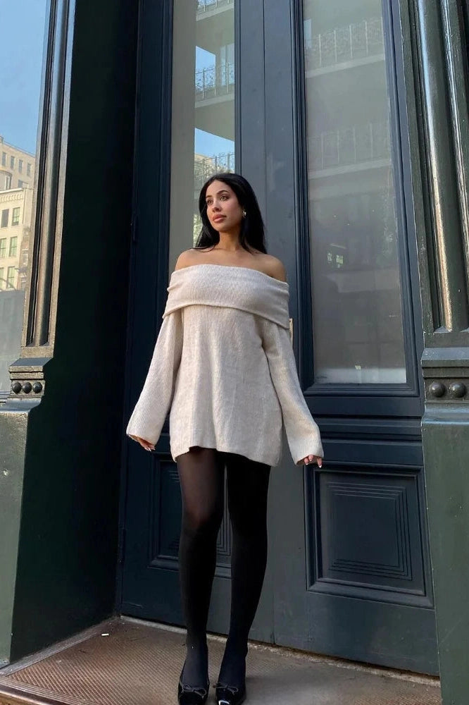 Strapless Long Sleeve Mini Dress With High Waist