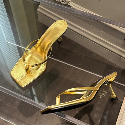 Summer Thin Heels Flip Flops Women Slipper